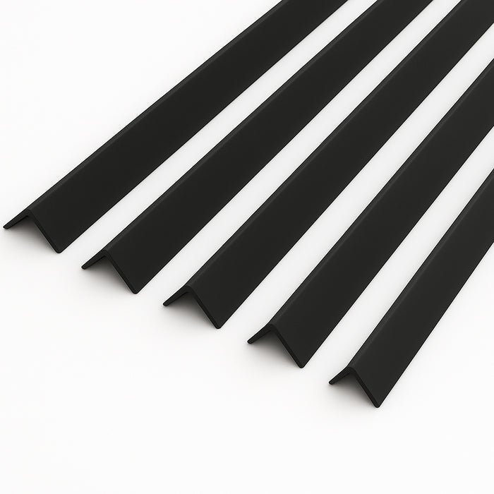 5 x Black Rigid Angle 100mm x 100mm x 1 Metre ^