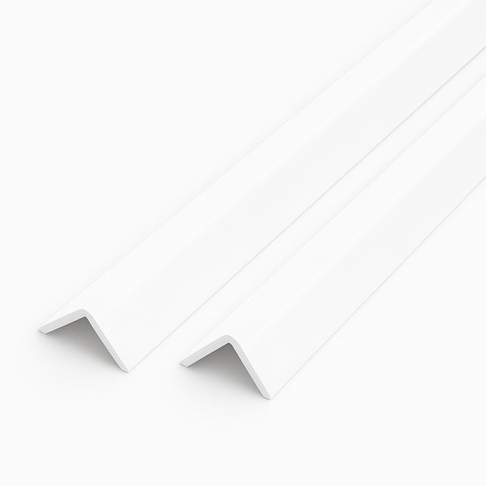 2 x White Rigid Angle 100mm x 100mm x 1 Metre ^