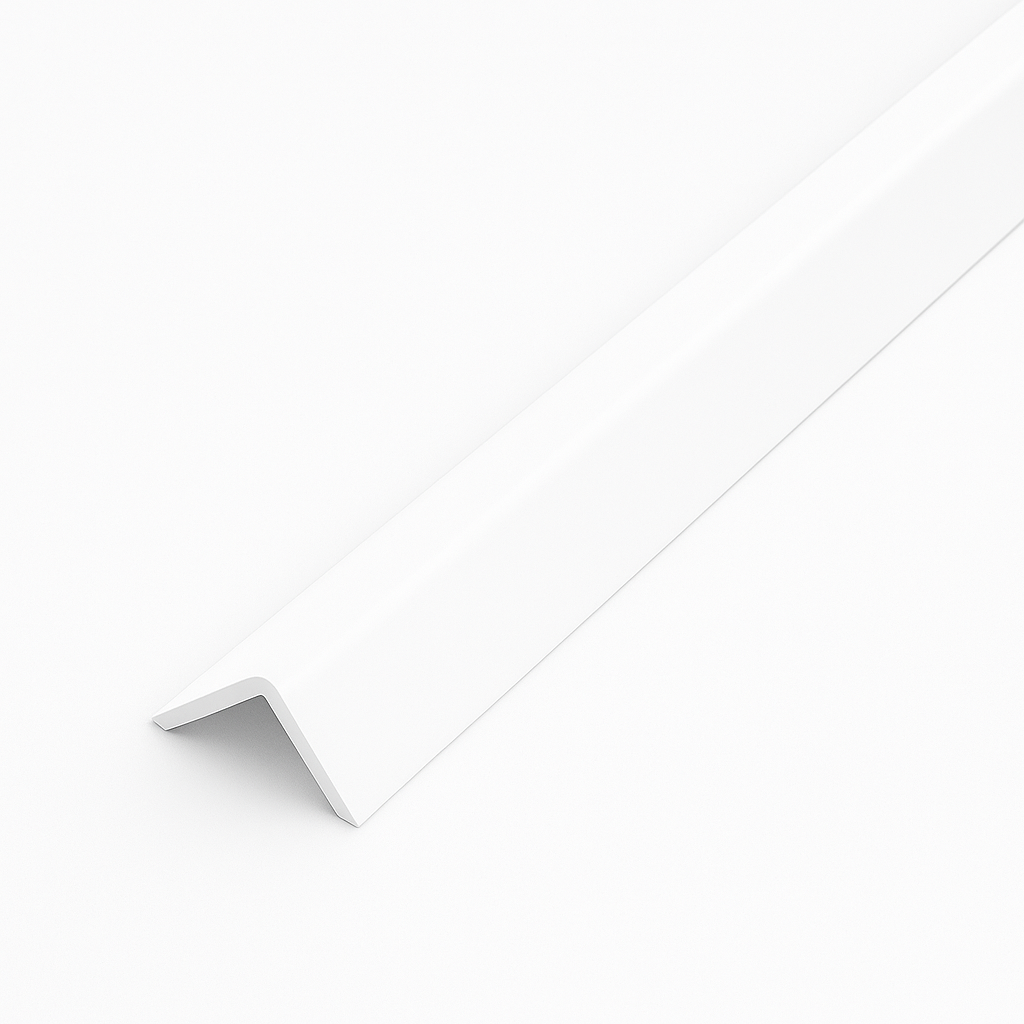 1 x White Rigid Angle 100mm x 100mm x 1  Metre  ^