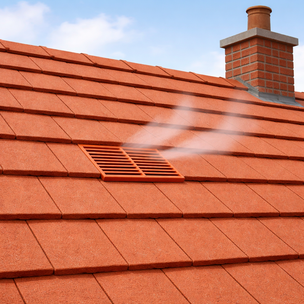 Plain Roof Tile Vent - Grey