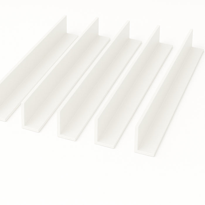 5 x White Unequal Angle 70mm x 30mm x 1  Metre