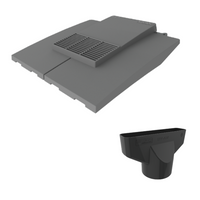 Timloc Grey Plain Roof Tile Vent with Adapter