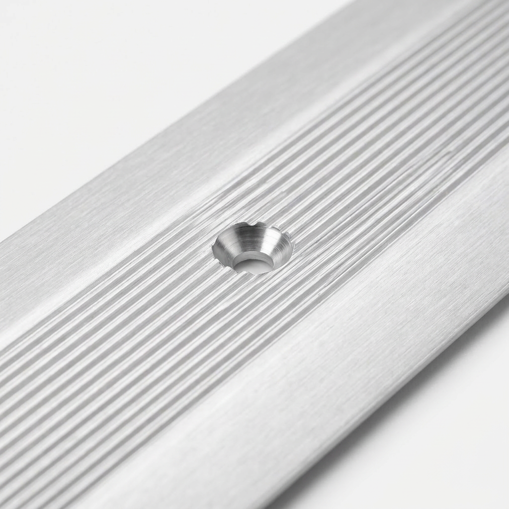 Aluminium Flooring Cover Edge, Silver Transition Strip Trim, 60mm x 89.5cm Doorway Profile for Surface Protection