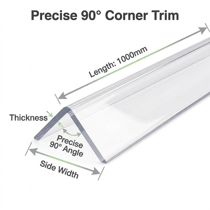 5 x 25x25mm Clear Angles x 1 Metre