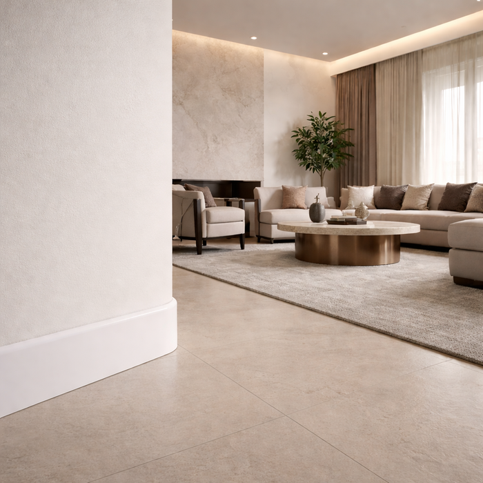 2 Pack White uPVC D-Mould Trim 65mm x 1m