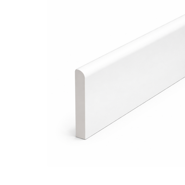 10 Pack White 65mm D Mould / Skirting x 1 Metre