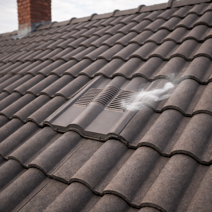 Timloc Grey Double Roman Roof Tile Vent with Adapter