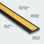 1 x 75mm Black Self-Adhesive Trim Strip x 1 Metre
