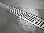 Manthorpe Silver Drain Channel and Grate, Heavy Duty Outdoor and Indoor Trench Drainage System for Driveways, Patios, and Garages