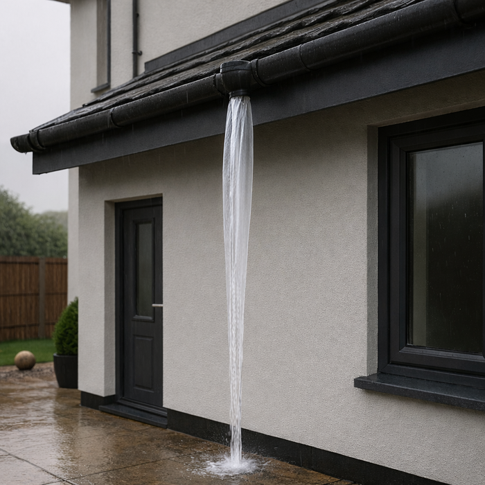 5 Metre Temporary Rainwater Downpipe 5 Inch 250 Gauge Kit