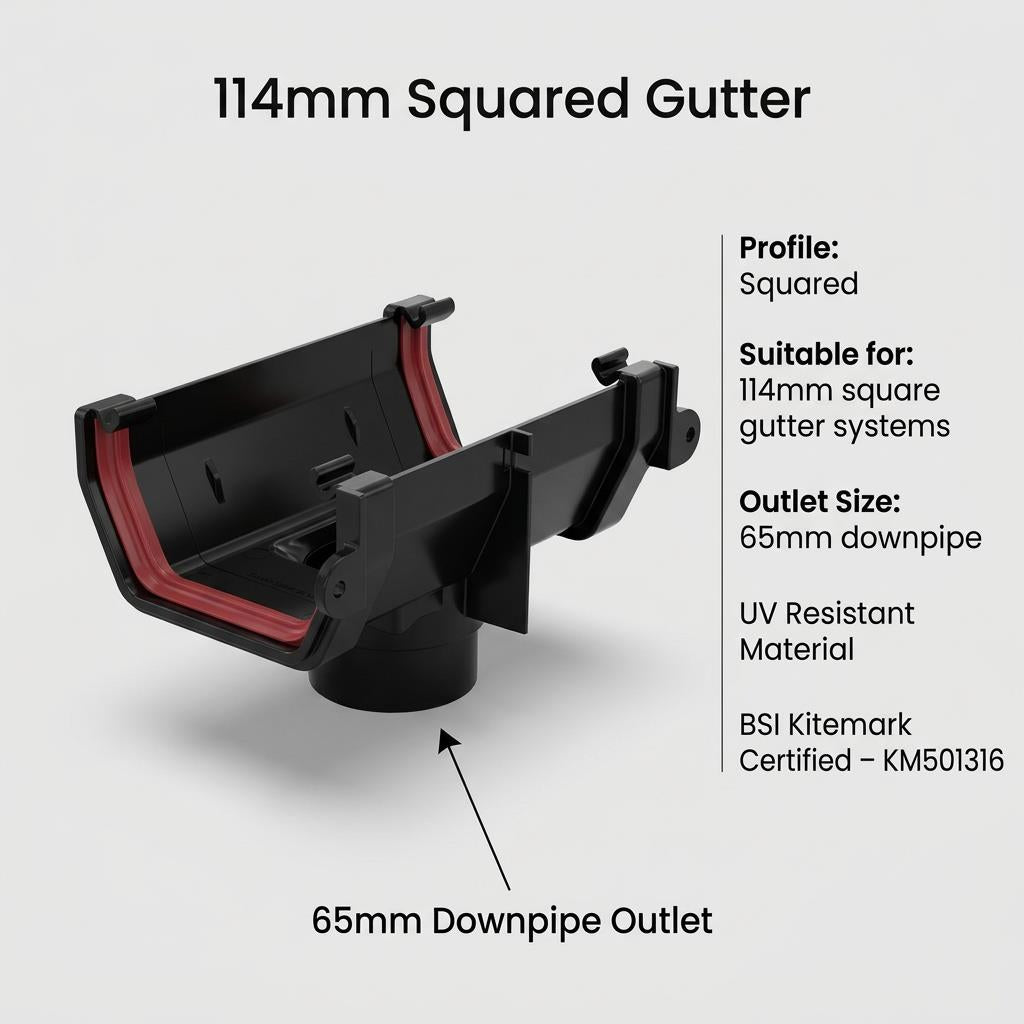10m Squareline Gutter Running Outlet Kit