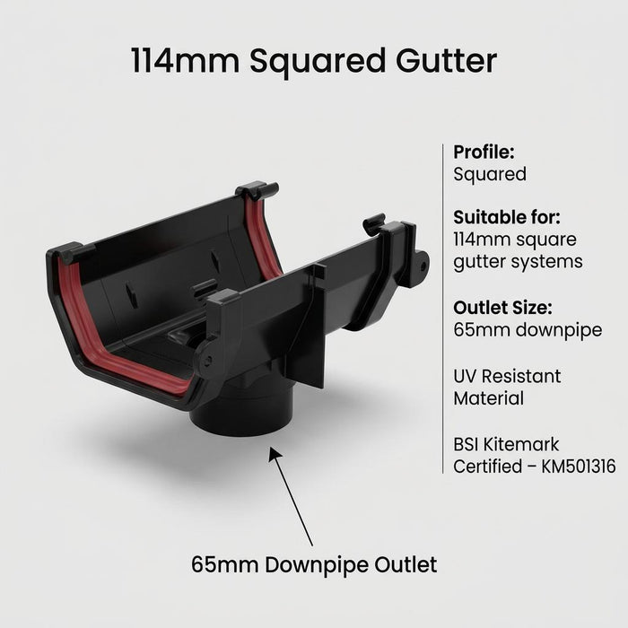10m Squareline Gutter Running Outlet Kit