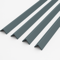 4 x Anthracite Grey 1 Metre UPVC Plastic Rigid Angle 10 x 10mm Corner Cover Trim 90 Degree