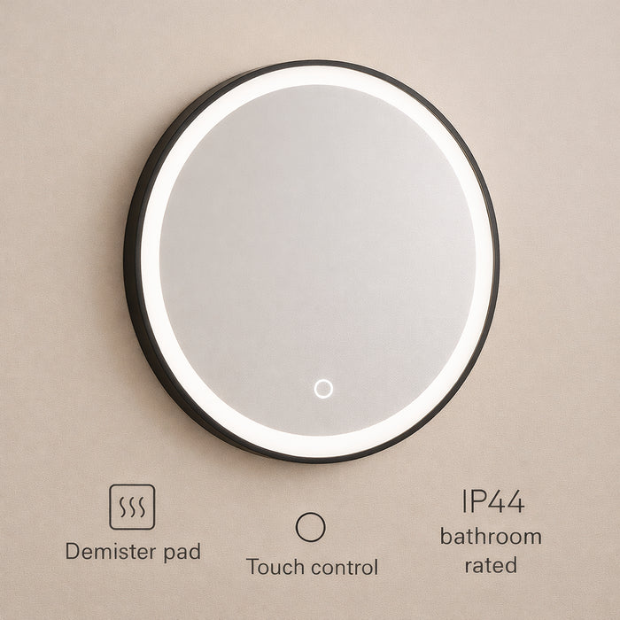 Kartell K-Vit NERO Round 600mm LED Mirror
