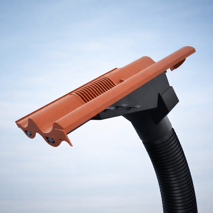 Timloc Grey Interlocking Plain Roof Tile Vent with Adapter