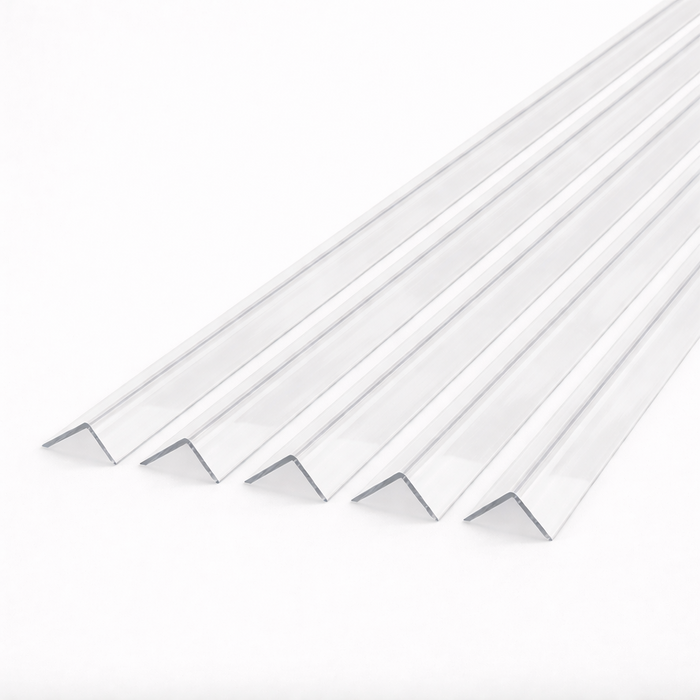 5 x 50x50mm Clear Angles x 1 metre