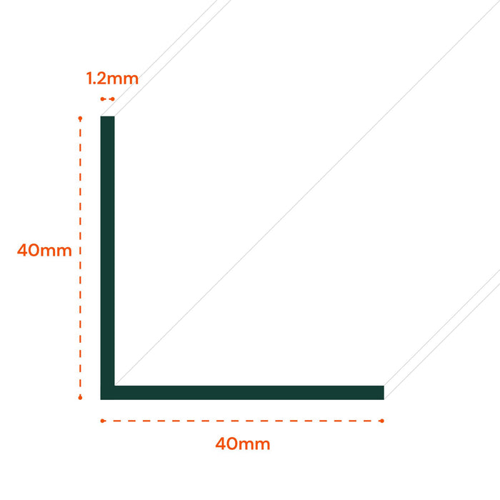 3 x 40x40mm Clear Angles x 1 meter