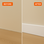 10 Pack White 65mm D Mould / Skirting x 1 Metre