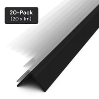20 Pack Black 1 Metre UPVC Plastic Rigid Angle 10 x 10mm Corner Cover Trim 90 Degree
