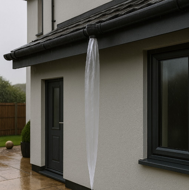 5 Metre Temporary Rainwater Downpipe 4 Inch 250 Gauge Kit