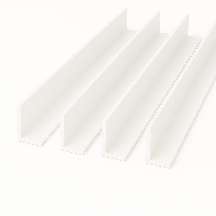4 x White Unequal Angle 70mm x 30mm x 1  Metre