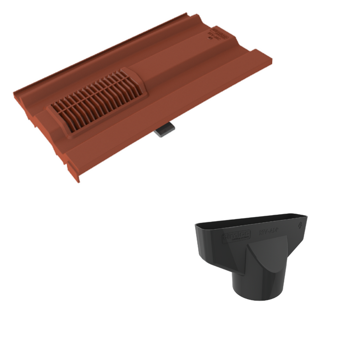 Timloc Red Mini Castellated Roof Tile Vent with Adapter
