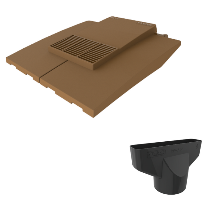 Timloc Brown Plain Roof Tile Vent with Adapter