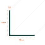 White Rigid Angle 10mm x 10mm x 1  Metre