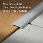 4 x Matt Silver Wide Cover Strip Floor Transition 38mm x 89.5cm