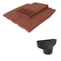 Timloc Red Plain Roof Tile Vent with Adapter