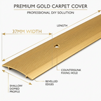3 x Gold Carpet Cover Transition Strip 89.5cm x 37mm