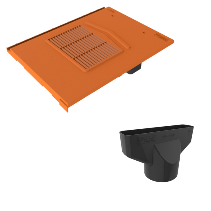 Timloc Terracotta Flat Edge Roof Tile Vent with Adapter