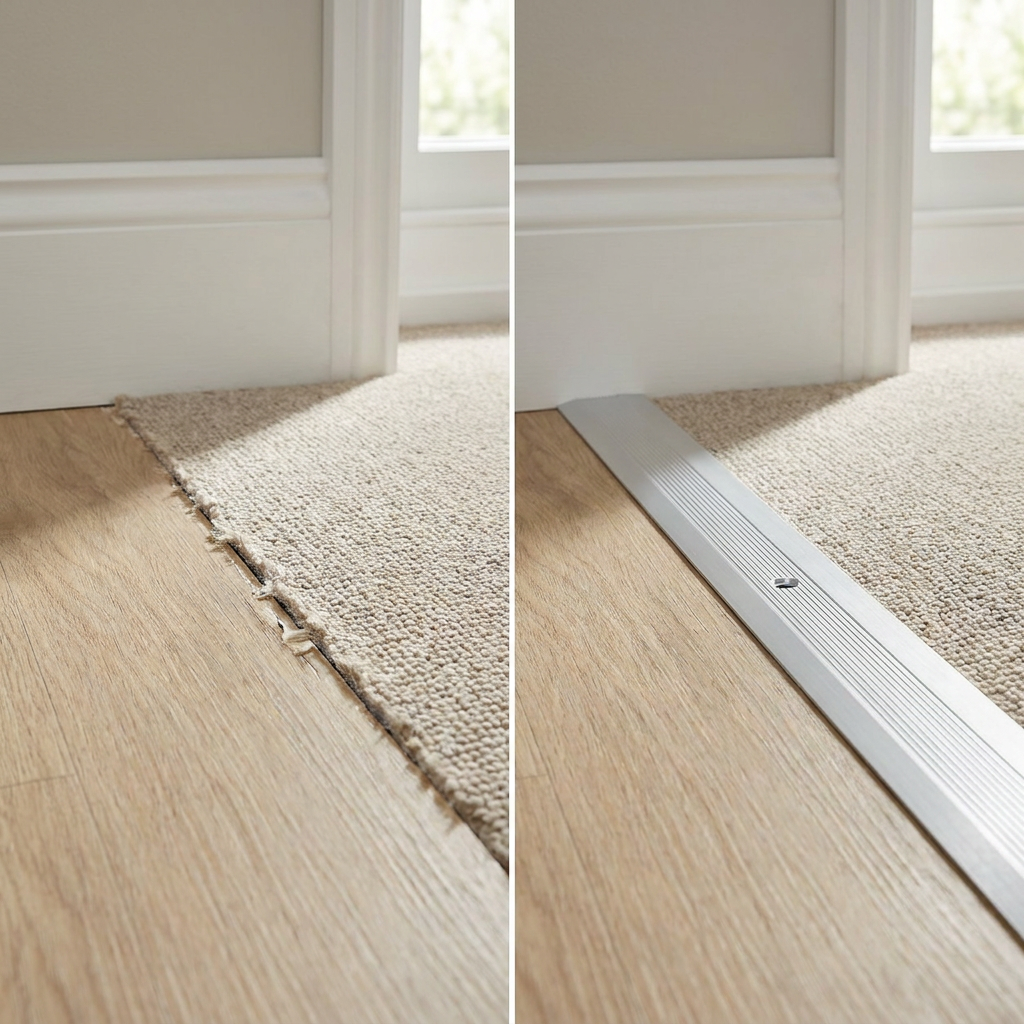2 x Aluminium Vinyl Edge Floor Transition Strip, 28mm x 6mm x 89.5cm DIY Low Profile Floor Trim for Finishing and Edge Protection