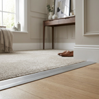 Aluminium Flooring Cover Edge, Silver Transition Strip Trim, 60mm x 89.5cm Doorway Profile for Surface Protection