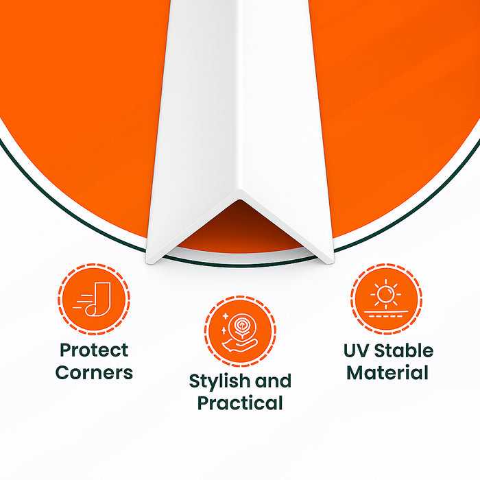 4 x White Rigid Angle 100mm x 100mm x 1  Metre  ^