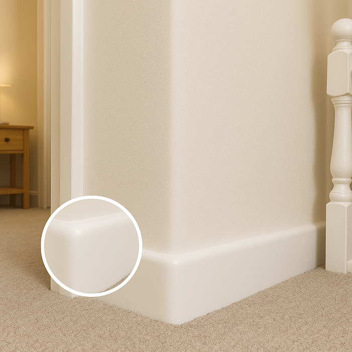 4 x White Plastic UPVC Trim 90mm x 1 Metre