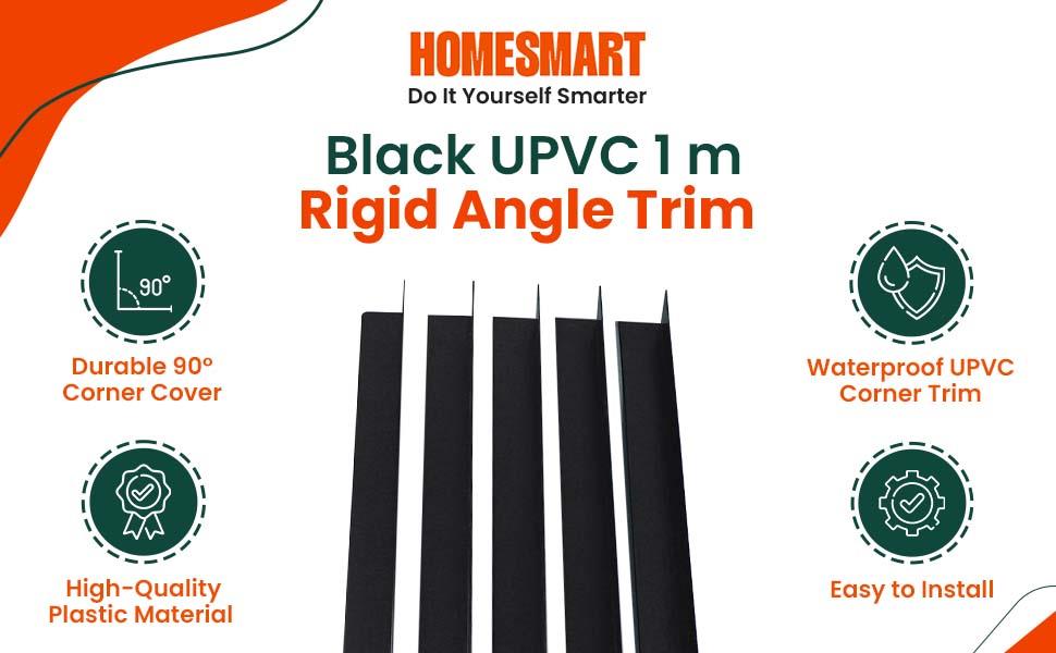 Black Rigid Angle 10mm x 10mm x 1  Metre