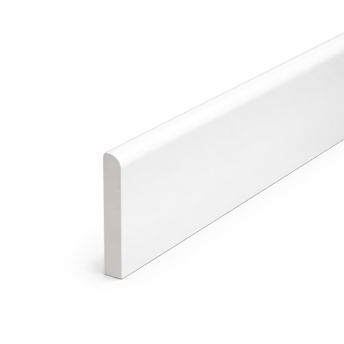 5 x White Plastic UPVC Trim 90mm x 1 Metre