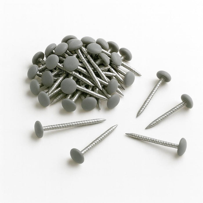 1500 Pack 30mm Agate Grey UPVC Poly Top Pins Nails