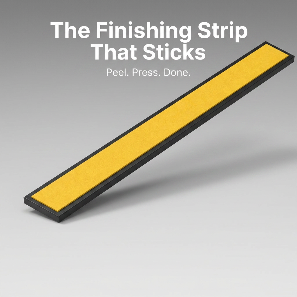2 x 75mm Black Self-Adhesive Trim Strip x 1 Metre