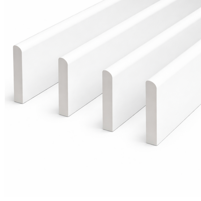 4 Pack White uPVC D-Mould Trim 65mm x 1m