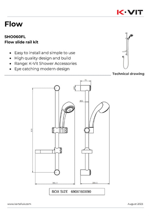 Kartell Flow Slide Rail Kit Chrome