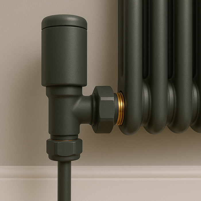 Kartell K-Rad Straight Modern Radiator Valve 15mm – Anthracite Grey – Single