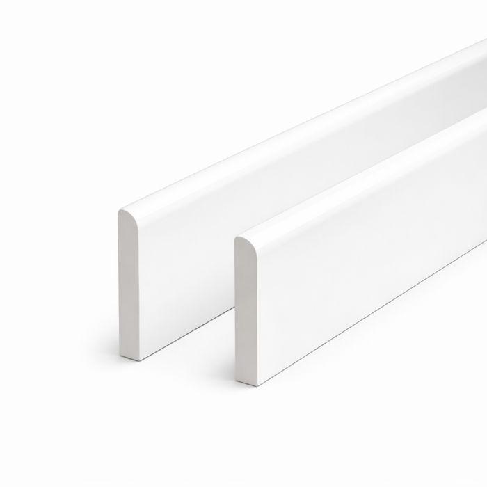 2 x White Plastic UPVC Trim 90mm x 1 Metre