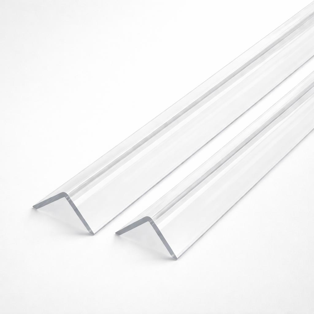 2 x 40x40mm Clear Angles x 1 meter
