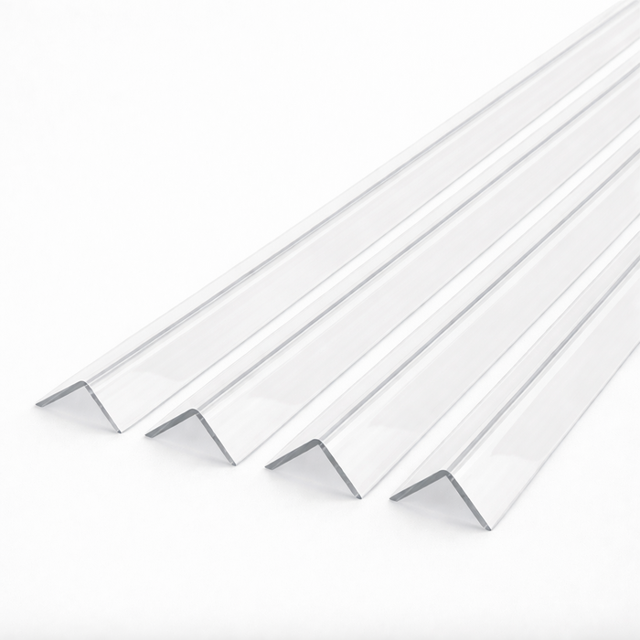 4 x 10x10mm Clear Angles x 1 meter