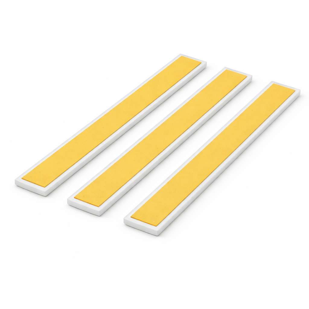 3 x 12mm White Adhesive Taped PVC Flat Bar x 1 Metre