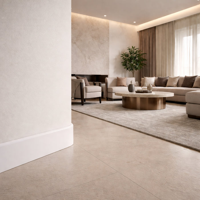 White Plastic UPVC Trim 90mm x 1 Metre