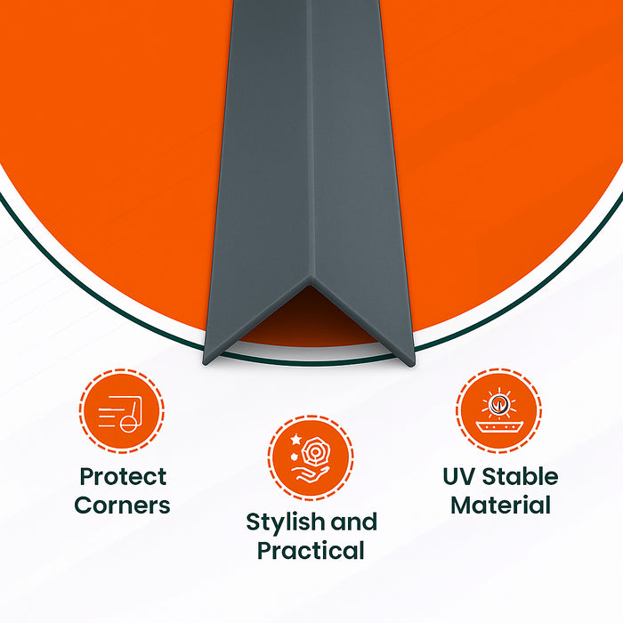 3 x Anthracite Grey Rigid Angle 40mm x 40mm x 1  Metre  ^