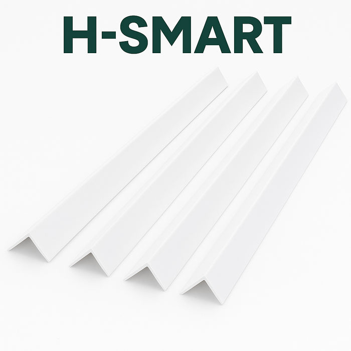 4 Pack - White Rigid Angle Trim - 10mm x 10mm x 1 Metre - PVC Corner Protector